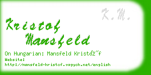 kristof mansfeld business card